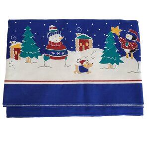 Karsten 62" x 116" Winter Tablecloth Holiday Snowman Dog Moose Cotton Terri Sol
